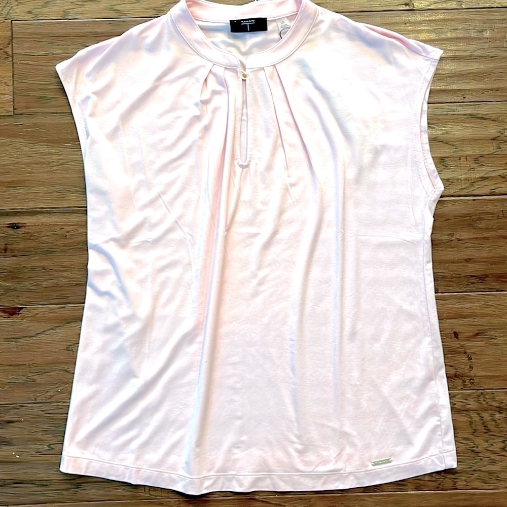 T Tahari Sleeveless Shirt in Rose Size L